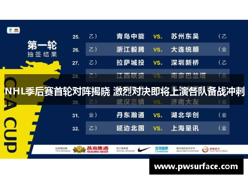 NHL季后赛首轮对阵揭晓 激烈对决即将上演各队备战冲刺